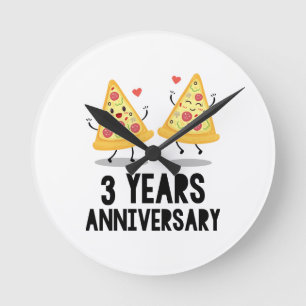 3 Jahre Runde Wanduhr