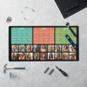 3-Jahres-Kalender mit 18 Fotos - schwarz Schreibtischunterlage