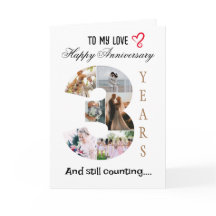 3-jährige Fotokarte zum Hochzeitstag