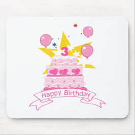 3-jährige Geburtstagstorte Mousepad