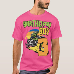 3-jähriger Dirt Bike Geburtstagsparty Motocross MX T-Shirt