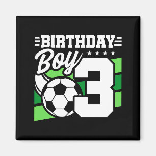 3-jähriger Fußballparty 3. Geburtstag Junge  Magnet