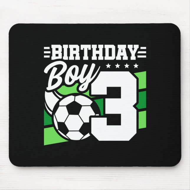 3-jähriger Fußballparty 3. Geburtstag Junge  Mousepad (Vorne)