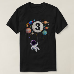 3-jähriger Geburtstag Planeten Astronaut 3. Geburt T-Shirt