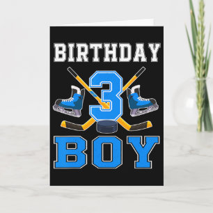 3-jähriger Geburtstagsjunge Eishockey 3. Party Karte