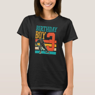 3-jähriges Eishockey Thema 3. Geburtstag Party Su T-Shirt