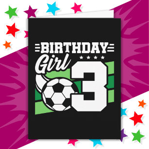3-jähriges Fußball-Party 3. Geburtstagskind Karte