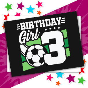 3-jähriges Fußball-Party 3. Geburtstagskind Postkarte