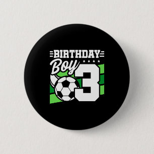 3-jähriges Fußballparty 3. Geburtstag Junge Button
