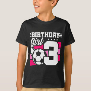 3-jähriges Fußballparty-Mädchen zum 3. Geburtstag T-Shirt