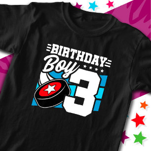 3-jähriges Hockey Party Thema 3. Geburtstag Junge T-Shirt