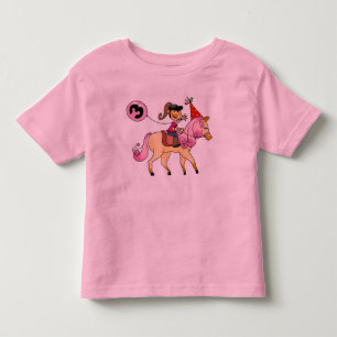 3-jähriges Mädchen auf einem Pony Kleinkind T-shirt