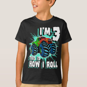 3-jähriges Monster Truck Geburtstagsparty 3. T-Shirt