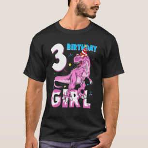 3-jähriges Party 3. Geburtstag Girl Dinosaurier T-Shirt