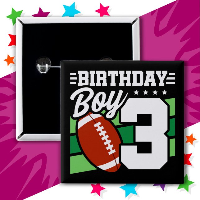 3-jähriges Party Thema 3. Geburtstag Junge Button (Von Creator hochgeladen)