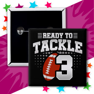 3-jähriges Tackle Football Party Kinder 3. Geburts Button