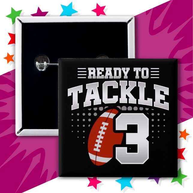 3-jähriges Tackle Football Party Kinder 3. Geburts Button (Von Creator hochgeladen)