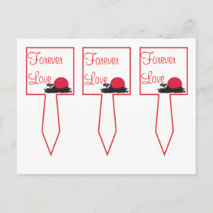 3 Japanische Hochzeitcups mit aufsteigenden Sonnen Postkarte