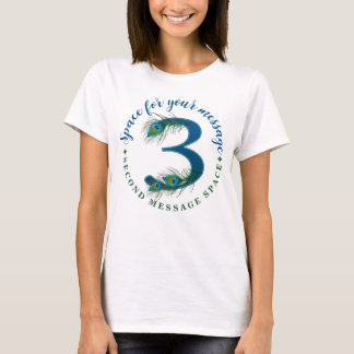 3. Jubiläums Eleganter Pfauenfeder T-Shirt