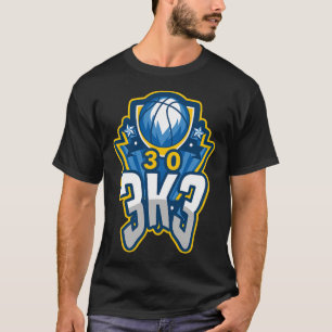 3 K 3 Punkte Basketball Rekord 3000 drei Zeiger T-Shirt
