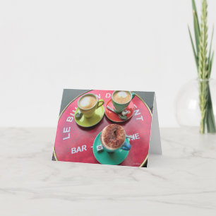 3 Kaffeetassen, Café Paris Dankeskarte