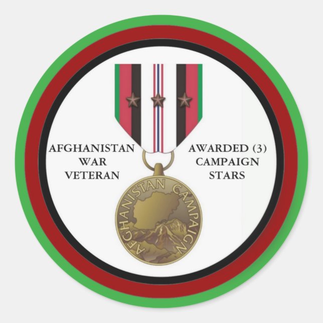 3 KAMPAGNE STARTEN AFGHANISTAN KRIEG VETERAN RUNDER AUFKLEBER (Vorderseite)