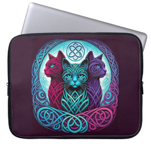 3 Katzenkreis farbig Laptopschutzhülle