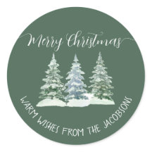 3 Kiefernbäume Rustikales Alter Grün Frohe Weihnac