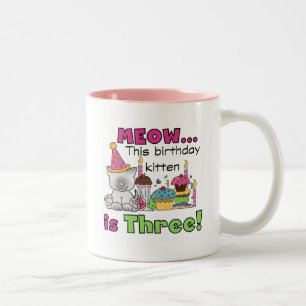 3. Kitten Geburtstag T - Shirt und Geschenke Zweifarbige Tasse