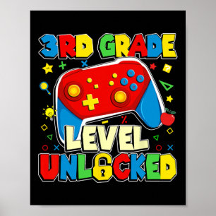 3. Klasse freigeschaltet Lustige Gamer-Jungs Ck zu Poster