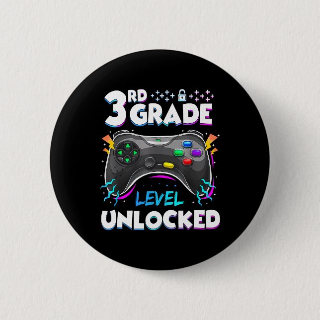 3. Klasse freigeschaltet Zurück zur Schule Erster  Button (Vorderseite)