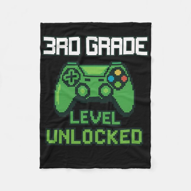 3. Klasse freigeschalteter Gamer Ck Zur Schule Jun Fleecedecke (Vorderseite)