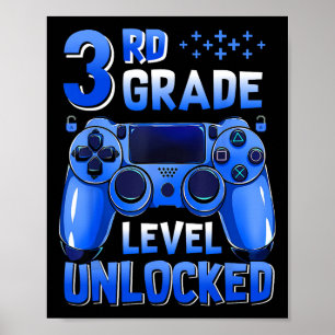 3. Klasse freigeschalteter Gamer erster Schultag Poster