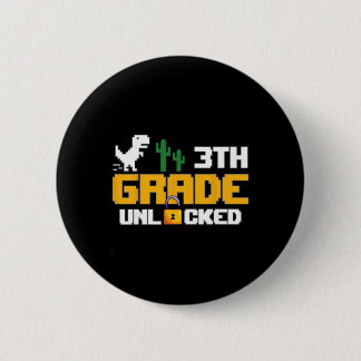3. Klasse freigeschaltetes lustiges Dinosaurier-Vi Button