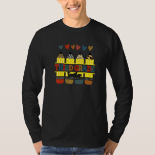 3. Klasse Lehrer farbenfrohe Elementarart zurück b T-Shirt