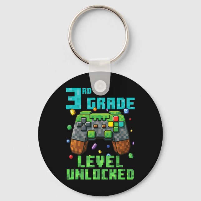 3. Klasse Level freigeschalteter Gamer Controller  Schlüsselanhänger (Vorderseite)