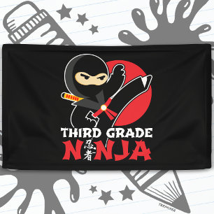 3. Klasse Ninja Kick ersten Tag zurück zur Schule Banner