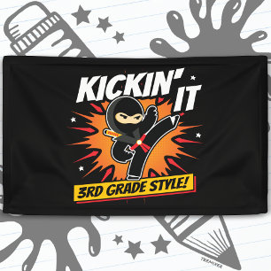 3. Klasse Ninja Kick ersten Tag zurück zur Schule Banner