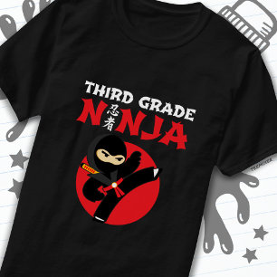 3. Klasse Ninja Kick ersten Tag zurück zur Schule T-Shirt