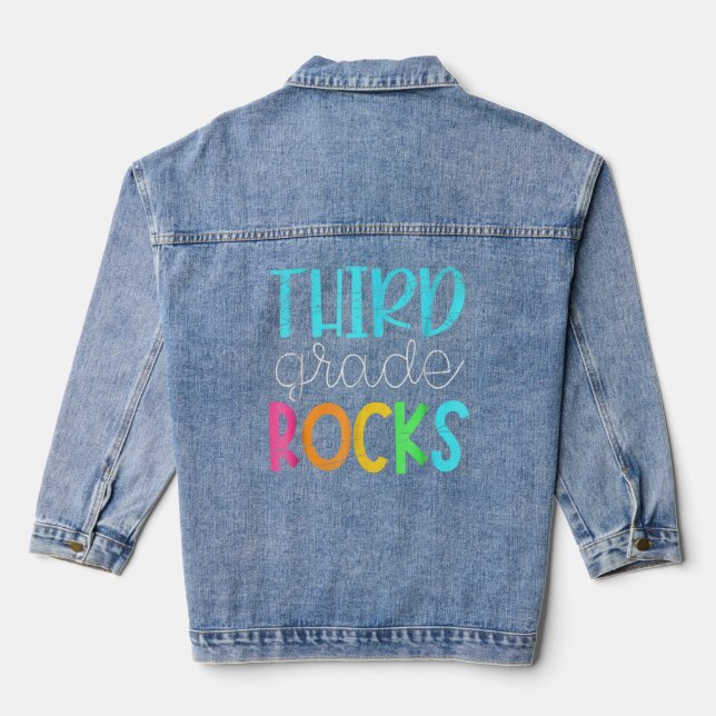 3. Klasse Rocks Rocking 3. Klasse Lehrer Jeansjacke (Rückseite)