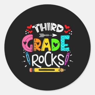 3. Klasse rockt Dritte Klasse Rockt Zurück zur Sch Runder Aufkleber
