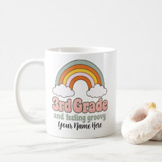3. Klasse Squad Boho Regenbogen Groovy Retro Kaffeetasse