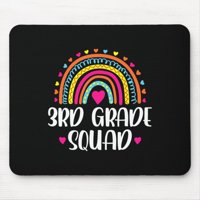 3. Klasse Squad Regenbogen Zur Schule Lehrer Kinde Mousepad (Vorne)