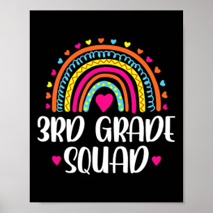 3. Klasse Squad Regenbogen Zur Schule Lehrer Kinde Poster