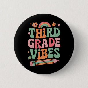 3. Klasse Vibes Zurück zur Schule Look Für Kind un Button