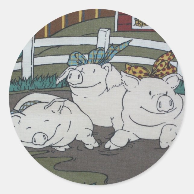3 kleine Schweine Aufkleber (Vorderseite)