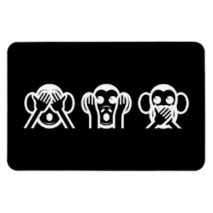 3 kluge Affen Emoji Magnet