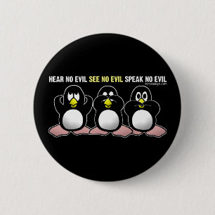3 kluge Pinguine Button
