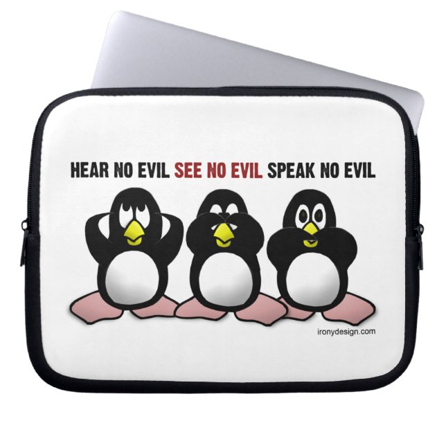 3 kluge Pinguine Laptopschutzhülle (Vorderseite)