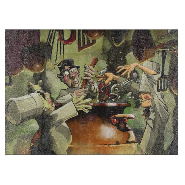 3 Kochs-dekoratives Glasschneiden-Brett Schneidebrett (Vorderseite)